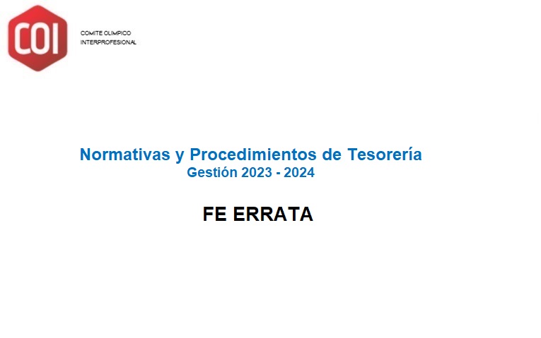 Normativas y Procedimientos de Tesorería Gestión 2023 - 2024